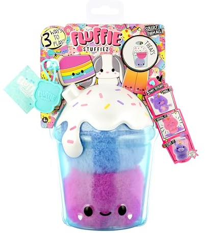 Fluffie Stuffiez Kleine Plüschfigur zum Sammeln - Boba Drink - Überraschung beim Auspacken - Knuddelige, Flauschige DIY Plüschtiere aus der Treats Family - Taktiler Spiel - ab 4 Jahren