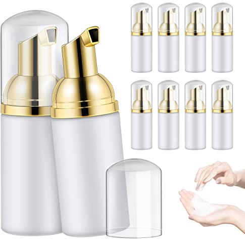 Jevina Dispensador de jabón de espuma con atomizador de 30 ml (10 unidades), dispensador de jabón de espuma vacío para jabón líquido de manos rellenable, gel de ducha, champú para pestañas