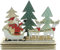 Dekoleidenschaft LED Board Santa mit Schlitten aus Holz, Weihnachtsmann Dekofigur, Weihnachts-Deko mit Beleuchtung, Weihnachtsmannfigur im Schlitten mit Rentieren und Tannen-Bäumen