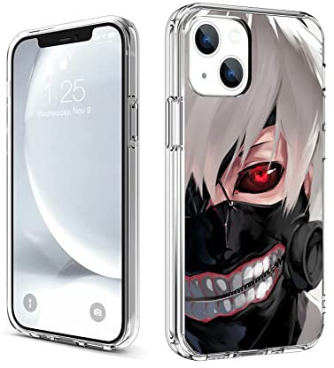 CHENQIAOHU Kompatibel mit iPhone 13 Hülle, Ganzkörperschutz Stoßfest Schutzhülle Clear Case Slim Thin Cover (Anime-Tokyo-Ghoul-Comic-3)