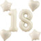 Beige Luftballons Zahl 18+4 pcs herz/stern Folienballon Zahl 18 .Geburtstag mädchen,40 Riesenzahl Ballons 18.geburtstagsdeko Jungen,Zahlenballon 18, Helium Ballons 18 Zahlen Luftballons