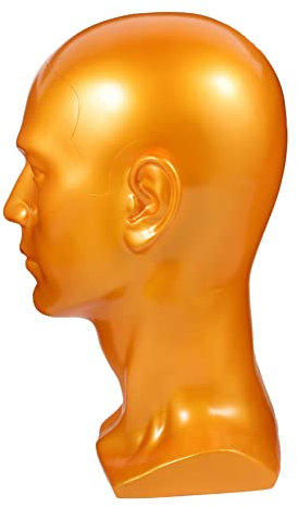 LALAFINA Männlicher Schaufensterpuppenkopf Gold 50cm Pvc für Perücke
