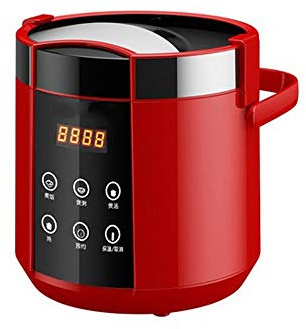 RajoNN 1.5L Electric Rice Cooker Mini 2 Layers Food Steamer Multifunction Meal Cooking Pot Fast Heating Lunch Box 24H Appointment (Color : Rosso)