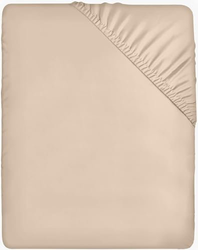 Utopia Bedding - Spannbettlaken 120x200cm - Beige - Gebürstete - Mikrofaser Spannbetttuch - 35 cm Tiefe Tasche