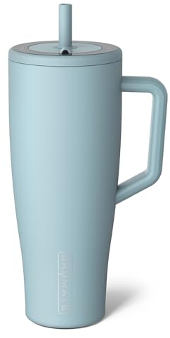 BrüMate Era - Gobelet de 1200 ml avec poignée et paille - Gobelet isotherme 100 % étanche avec couvercle et paille - En acier inoxydable - Base adaptée au porte-gobelet - 1200 ml (brume)