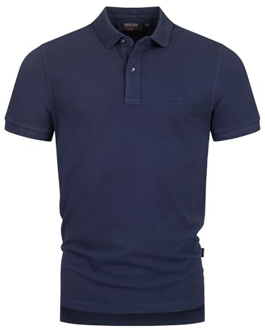 Indicode Herren INJorah Poloshirt aus 100% Baumwolle | Herrenpoloshirt Polokragen Baumwollshirt Navy, S