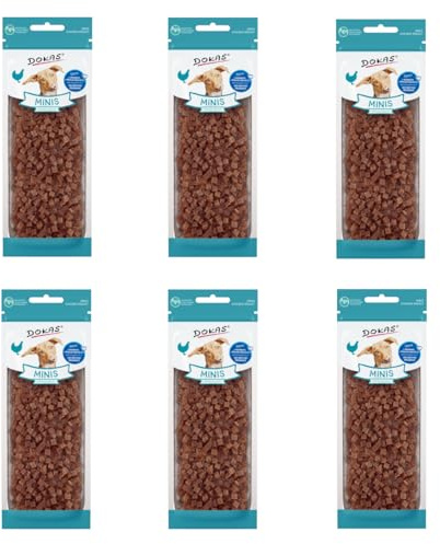 Dokas Minis mit Hühnerbrust | 6er Pack | 6 x 70 g | Snacks für Hunde | Aus 100% Hühnerbrustfilet | Handliche Größe und perfekt portioniert | Eignet Sich gut fürs Training