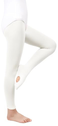 MYSSUCI Mädchen Ballett Strumpfhose 90 Den Damen Tanzstrumpfhose Konvertierbare Strumpfhosen (Weiß, XL)