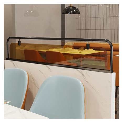 XLIHAWY Trennwand Für Restaurant-Theken, Arbeitsplatte Für Gänge Schreibtisch-Trennwand, Gehärtetes Glas Restaurant Dekorativer Paravent Für Wohnzimmer Büro(Schwarz,25x60cm/9.8x23.6in)