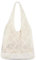 MUNSKT Häkel-Strandtasche, Netz-Windtasche, Damen Boho-Tragetasche, Schultertasche, Gewebte Einkaufstasche für Sommer und Urlaub, Beige, 11.4 x 14.6 x 0.8 Inches