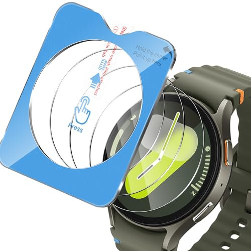Aerku Pellicola Vetro Temperato per Samsung Galaxy Watch 7 44MM/Watch 6 44MM [3 Pezzi], Ultra Trasparente 9H Protezione Schermo Pellicola Protettiva con Aiuti di Posizionamento per l'installazione