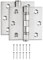 sourcing map 2Pcs 3.4x3.4x0.1 Door Hinges with 6 Holes and Screws Ball Bearing Interior Door Hinges Symmetry Holes Layout for Bedroom, Bathroom, Living Room, Silvery