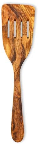 Justa la Fusta | Pala Ancha con Ranura | 30x7,5cm | Utensilios De Cocina De Madera De Olivo, Hecha A Mano En España | Pala Cocina Ideal para Cocinar Y Servir | Espátula Cocina Resistente Y Elegante