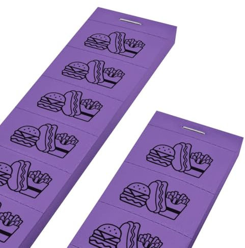 Ticket boisson avec symboles de nourriture sur bande - 1000 tickets - violet