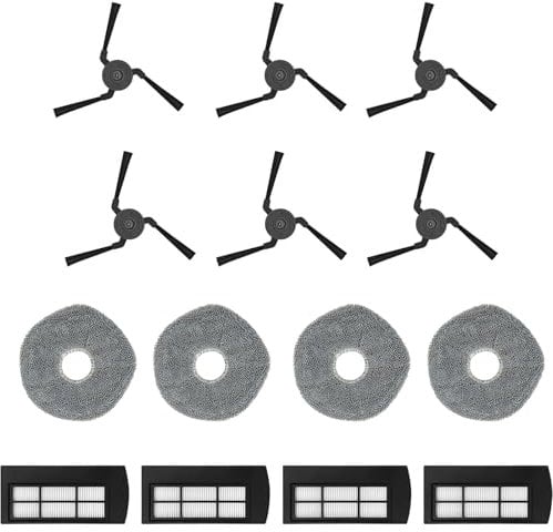 HUAYUWA Vacuum Accessories Kit Compatible with EUFY X9 Pro / X9 Series, Sweeper Robot Vacuum and Mop Cleaner Replacement Parts (6 Side Brushes + 4 Filters + 4 Mop Cloths Pad)