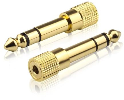 Adaptateur Jack 3,5 mm Femelle vers 6,35 mm Mâle | Stéréo Plaqué Or | Auxiliaire Stéréo 6,35 mm vers 3,5 mm-pour Piano, Guitare, Amplificateur, Clavier, Table de Mixage, Casque Audio,Table Mixage