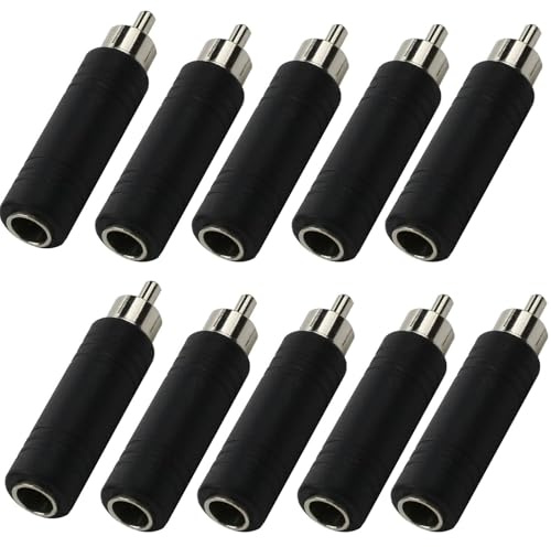 RUNCCI-YUN 10 Pezzi Audio Adapter 6.35mm TS (1/4 di Pollice),adattatore jack da 6,35 mm a RCA maschio a 6,35 mm mono femmina audio microfono adattatore jack convertitore
