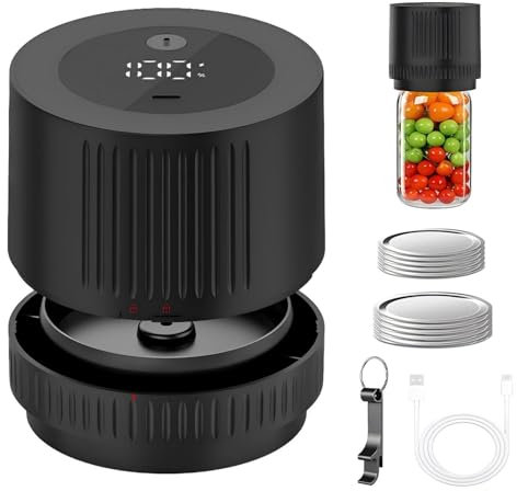 Machine à emballer sous vide électrique pour bocaux, scellant sous vide, conservation des aliments, scellant automatique sous vide pour ouverture large et normale, couvercle de conserve, stockage des