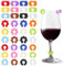 36 Stück Glasmarkierer Silikon Glasmarker Glas Markierung Trinkgläser Vielfarbig Weinglas Anhänger Glas Markierer Wiederver Gläser Markieren für Flasche Cup Trinkglas Personalisiert Cocktail Bar Party