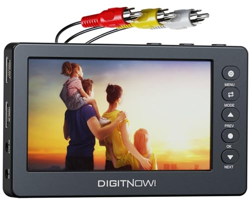 VHS a Digital Converter, HD Video Grabber, 1080P 60FPS Video a Digital Converter, Registrazione di video e audio da VCR, VHS, Hi8, DVD, Videocamera (Nero Mini lettore DV)