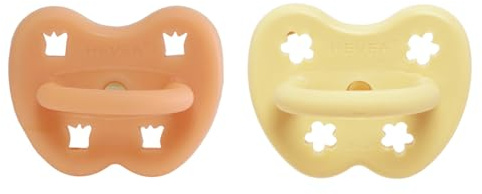 HEVEA Naturkautschuk Schnuller Kiefergerechte Form, 3-36 Monate - hygienisches einteiliges Design für Neugeborene bis Kleinkinder, BPA-frei, weich & langlebig - 2Pack (Aarhus)