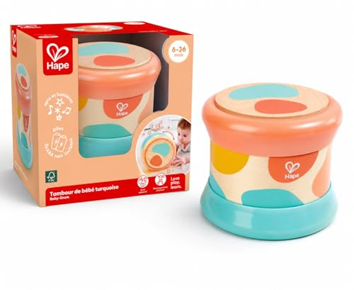 Tambour de Bebe en Bois - Turquoise