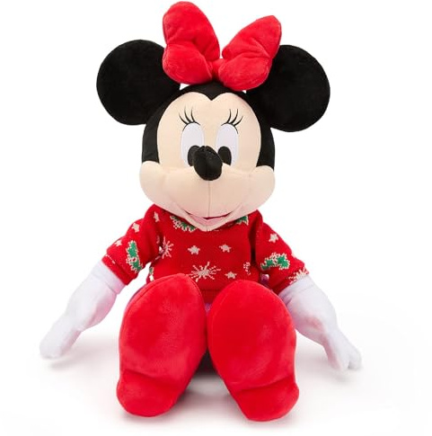 Disney Store Minnie Mouse Festive Medium Soft Toy, Christmas Holiday Decoration and Cuddly Collectable for Children and Fans, 37cm Plush