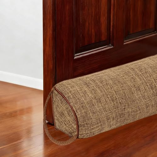 Boudin De Porte 92 cm, Protection Contre Le Vent Et Le Bruit pour Porte Et Fenêtre, Tissu Lavable, Poids Lourd, Joint De Porte Et Fenêtre Anti-Courant D’air (Kaki)