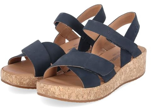 Josef Seibel 69603724/530 Damen Flache Sandalen Rauleder in blau - Gr. 36