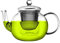 Argon Tableware 1.1L Clear Glass Teapot with Infuser - Built-in Strainer for Loose Leaf, Fine Leaf & Herbal Tea, Dual Infuser Tea Pot - Durable Heat-Resistant Borosilicate Glass