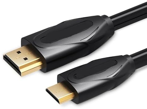 CABLEPELADO Cable HDMI Tipo A Macho - Tipo C Mini HDMI Macho, Cable Mini HDMI a HDMI, Cable HDMI con Conector Tipo C, Soporta hasta 4K Ultra HD 2160p (30 Hz), ARC, Ethernet Cable, 1.5 Metros, Negro