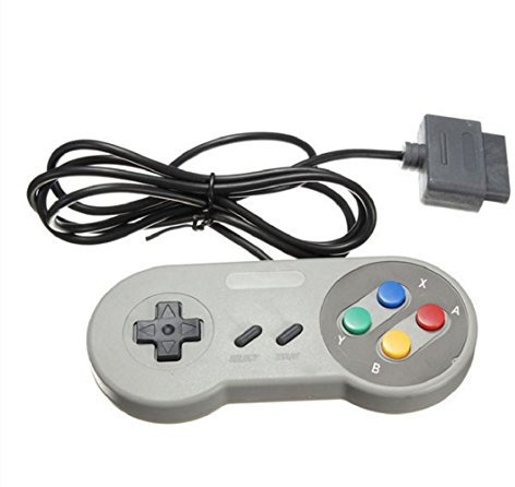 Manette SNES Compatible Super Nintendo – Long Câble 1,80 m – Contrôleur avec Boutons A/B/X/Y – Straße Game