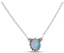 Kette 925 Silber Mondstein weißer Stein schimmer Edelstein Collier Silber Damen Sterling Silber Halskette Geschenk (MCO-012-04)