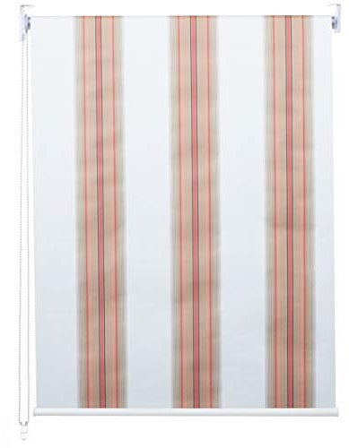 Rollo HWC-D52, Fensterrollo Seitenzugrollo Jalousie, 110x230cm Sonnenschutz Verdunkelung Blickdicht - weiß/rot/beige