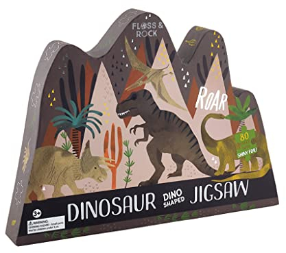 EPHIIONIY Puzzle in Dinosaurier-Form, 16 x 13 cm, Karton, 80 Teile