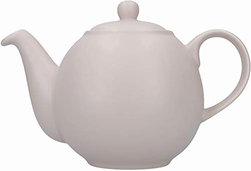 London Pottery Globe Teapot with Strainer in Gift Box, Ceramic, Nordic Pink, 4 Cup (900 ml)