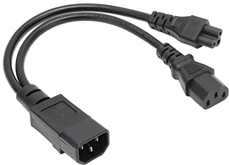Einzelner IEC 320 C14-Stecker auf C13 C5-Buchse Power Y-Typ-Splitter-Adapterkabel, 10 A 250 V IEC 320 C14 auf C13 und C5-Netzsteckerkabel Universelles Netzteil, 32 cm