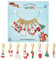 nbeads 8 Stück Weihnachtsmotiv Maschenmarkierer, 8 Styles Weihnachtsbaum/Weihnachten Rentier Legierung Emaille Häkelstichmarker Charms Verriegelungsstichmarker Zum Stricken Weben Nähen Schmuck