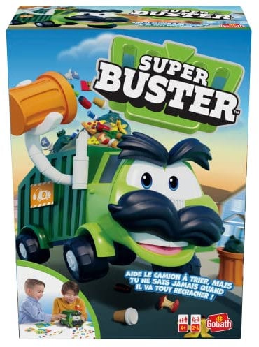 Goliath - Super Buster - Jeu de Société Pour Enfants dès 4 ans - Aide Le Camion à Trier les Déchets - Jeu d'Adresse - A Jouer en Famille ou entre Amis - De 2 à 4 Joueurs - Sans Piles