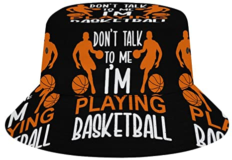 Don't Talk to Me I'm Playing Basketball Bucket Hat Sommerhüte für Damen Herren, Unisex Strand Sonnenhut Outdoor Sports Travel Hat