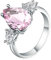 Engagement Ring, Art Deco Schmuck Damen Vier Zackentröpfchen mit Zirkoneinlagen Silber Größe 62 (19.7)