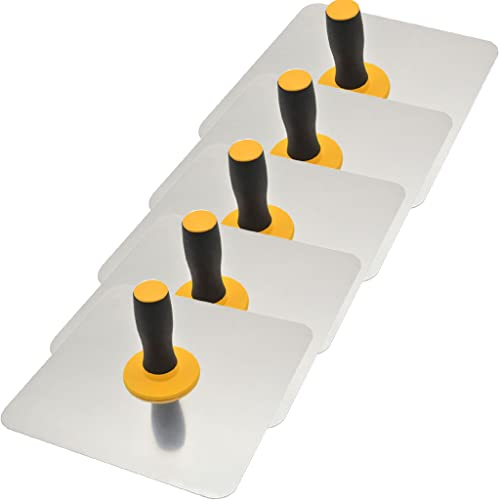 ESreake 5 Packs Aluminium Plastering Hawk with Soft Grip Handle, Plaster Mortar Board Holder Finishing Plastering Tool for Cement, Mortar, Drywall (5, 11.8x11.8)