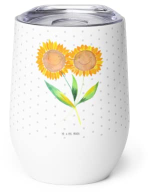 Mr. & Mrs. Panda thermosbecher Blume Sonnenblume - Geschenk, Sonnenblumen, Garten, Thermobecher, kaffee tasse, glühweinbecher, Thermo Becher, Freundin, Beste, Edelstahlbecher, Zusammen, Best Friends