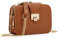 SIVENKE Damen Umhängetasche Kleine Elegante Schultertasche Handtaschen Clutches Gold Kette Schulterriemen PU Leder Crossbody Bag Taschen, Braun