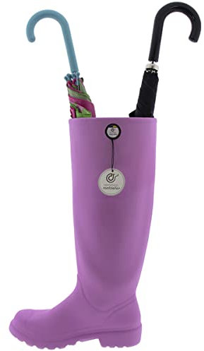 CÉRAMIQUE RAMBLEGNE | Porte-parapluie Amazon | Porte-parapluie original | Porte-parapluie en céramique | Porte-parapluie botte décoré rose Modèle 11 | 30 x 14 x 46 cm