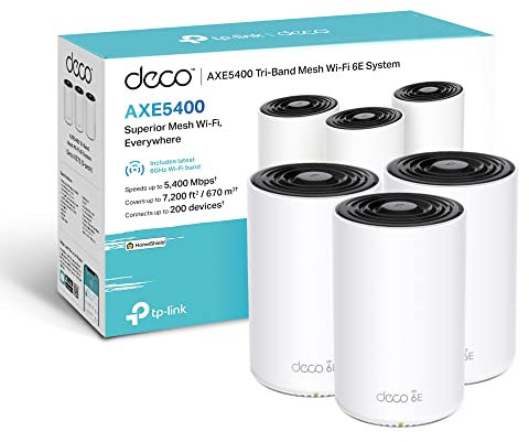 TP-Link Deco X55 AX3000 Whole Home AI-Driven Mesh Wi-Fi 6 System, Three Gigabit Ports, Coverage up to 6,500 ft2 Pack of 3 (Renewed),