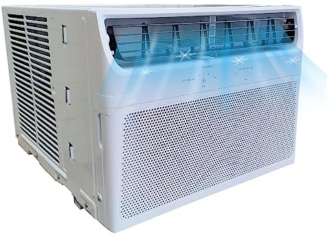 Yclty Window Air Conditioner 9000 BTU with Remote Control and Adjustable Thermostat, Window AC Unit, Cools up to 20m², 24H Timing, Digital Display, Quiet Operation
