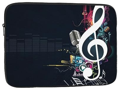 Housse de protection pour ordinateur portable imprimée notes de musique 17 pouces