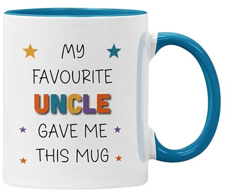 Plumfoolery My Favourite Uncle Gave me This Mug, Gift for Niece Nephew (Blue)