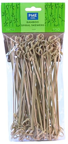 PME Brochetas de Bambú en Espiral de 18 cm, Paquete de 100